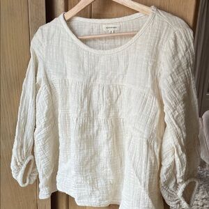100% cotton Cream Textured Blouse